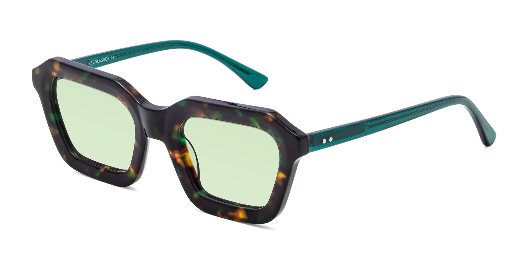 Angle of George in Green Tortoise with Light Green Tinted Lenses