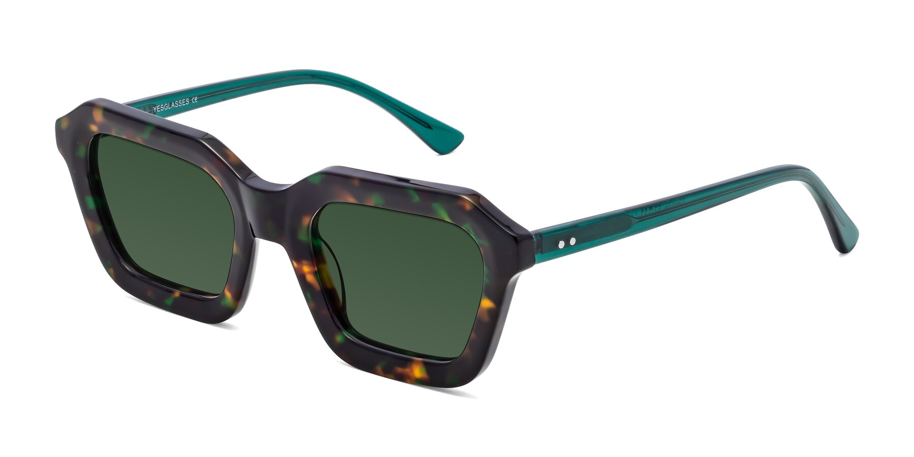 Angle of George in Green Tortoise with Green Tinted Lenses