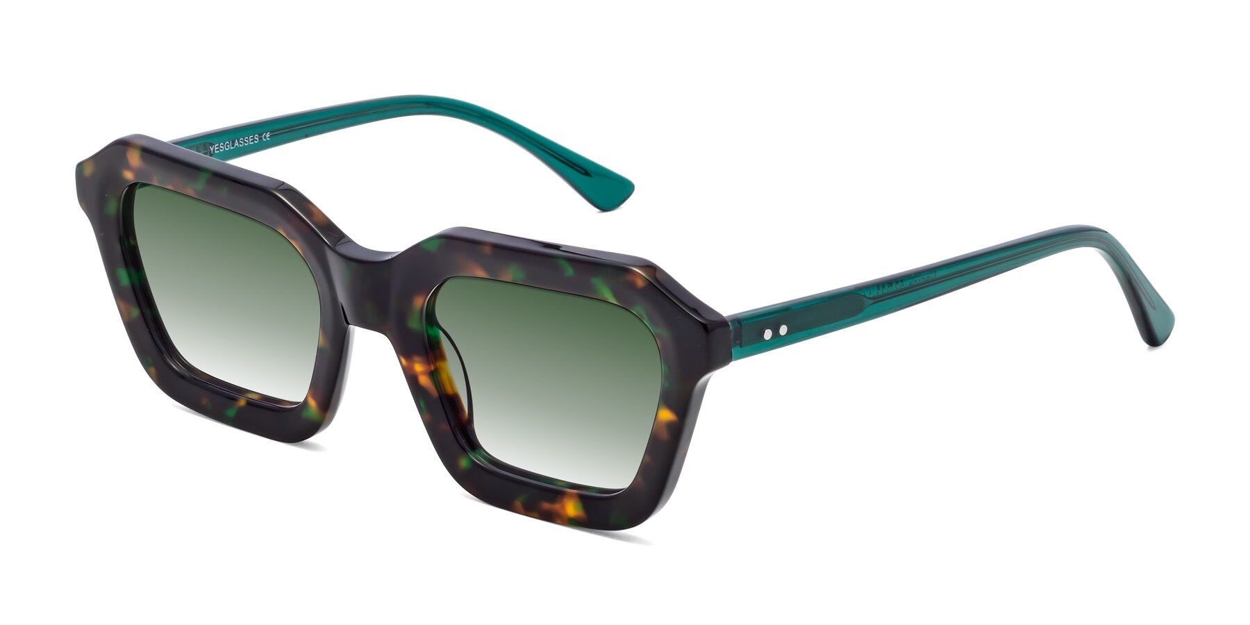 Angle of George in Green Tortoise with Green Gradient Lenses