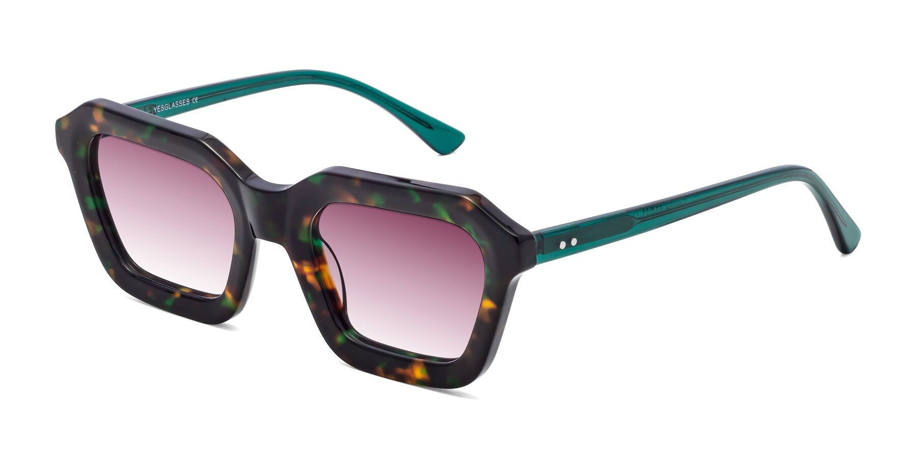 Angle of George in Green Tortoise with Wine Gradient Lenses