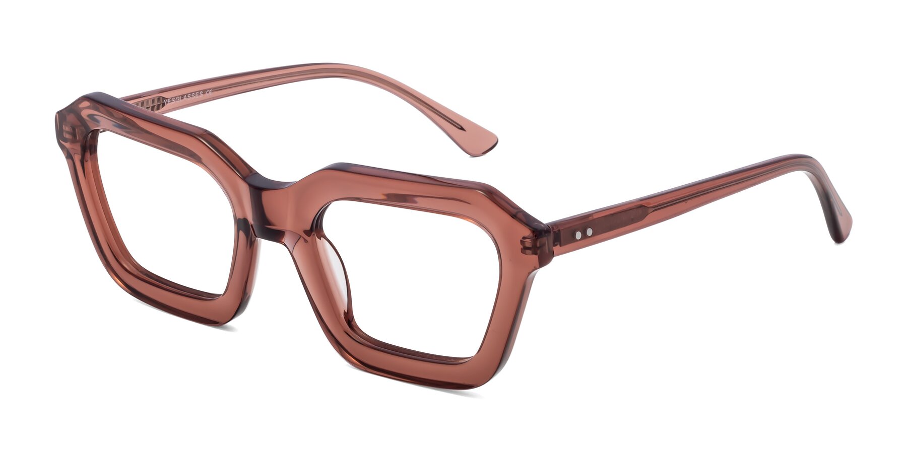 Angle of George in Brown with Clear Eyeglass Lenses