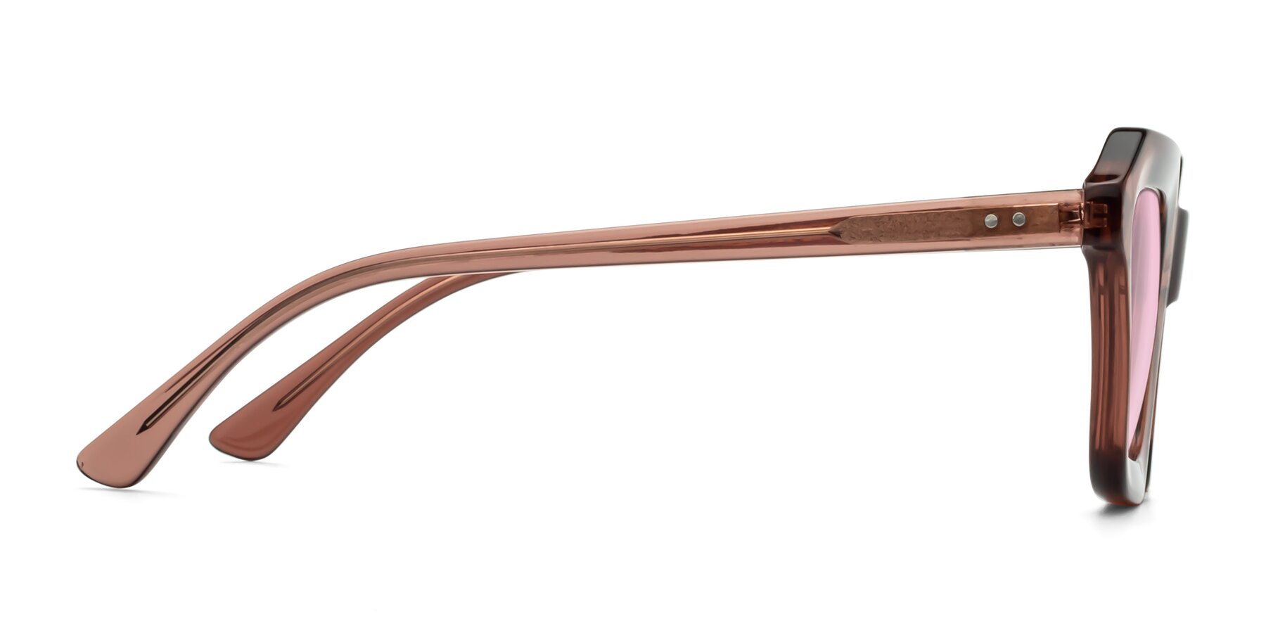 Side of George in Brown with Light Pink Tinted Lenses