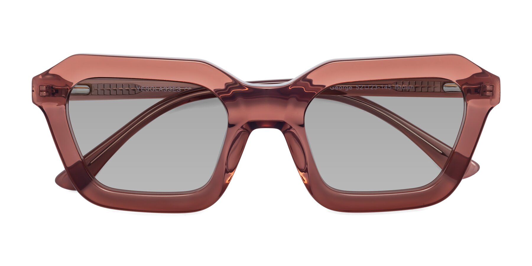 Folded Front of George in Brown with Light Gray Tinted Lenses