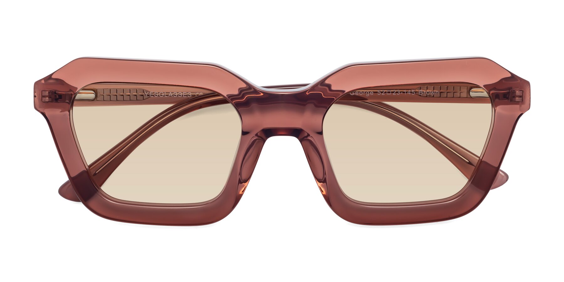 Folded Front of George in Brown with Light Brown Tinted Lenses