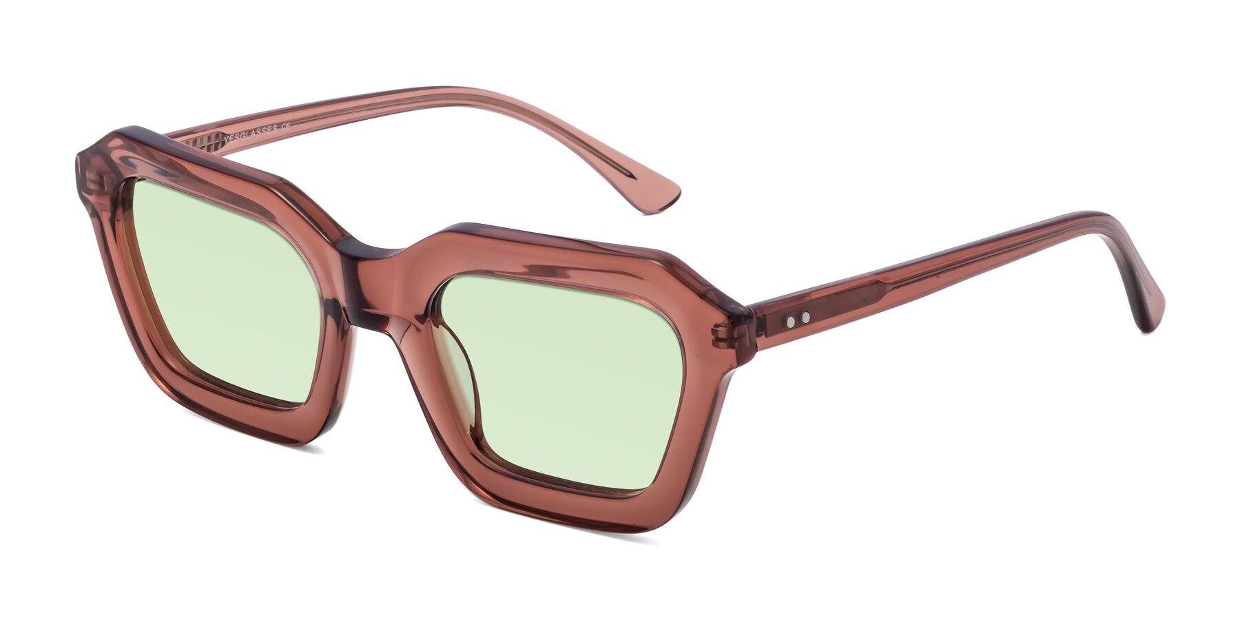 Angle of George in Brown with Light Green Tinted Lenses