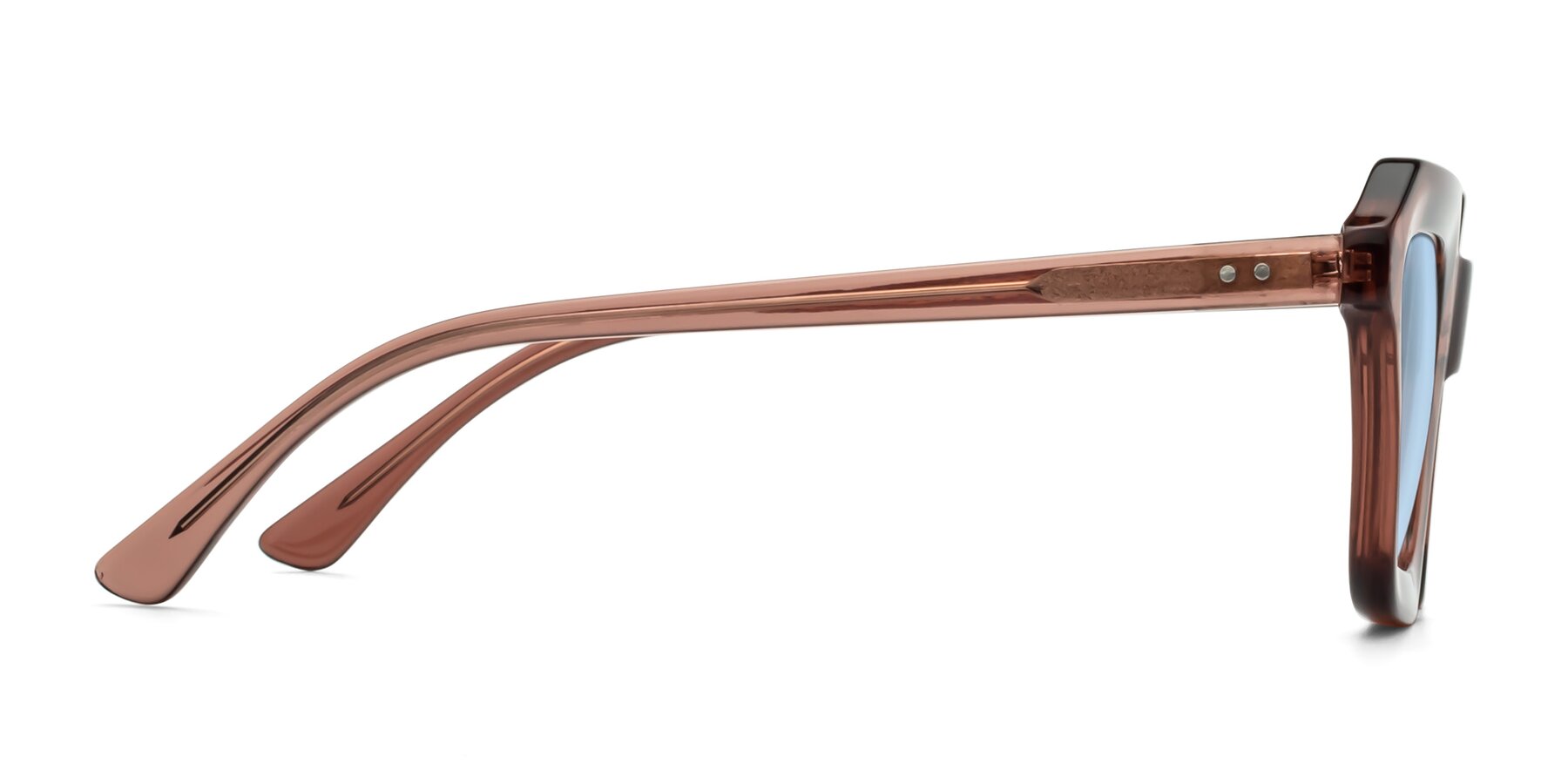 Side of George in Brown with Light Blue Tinted Lenses