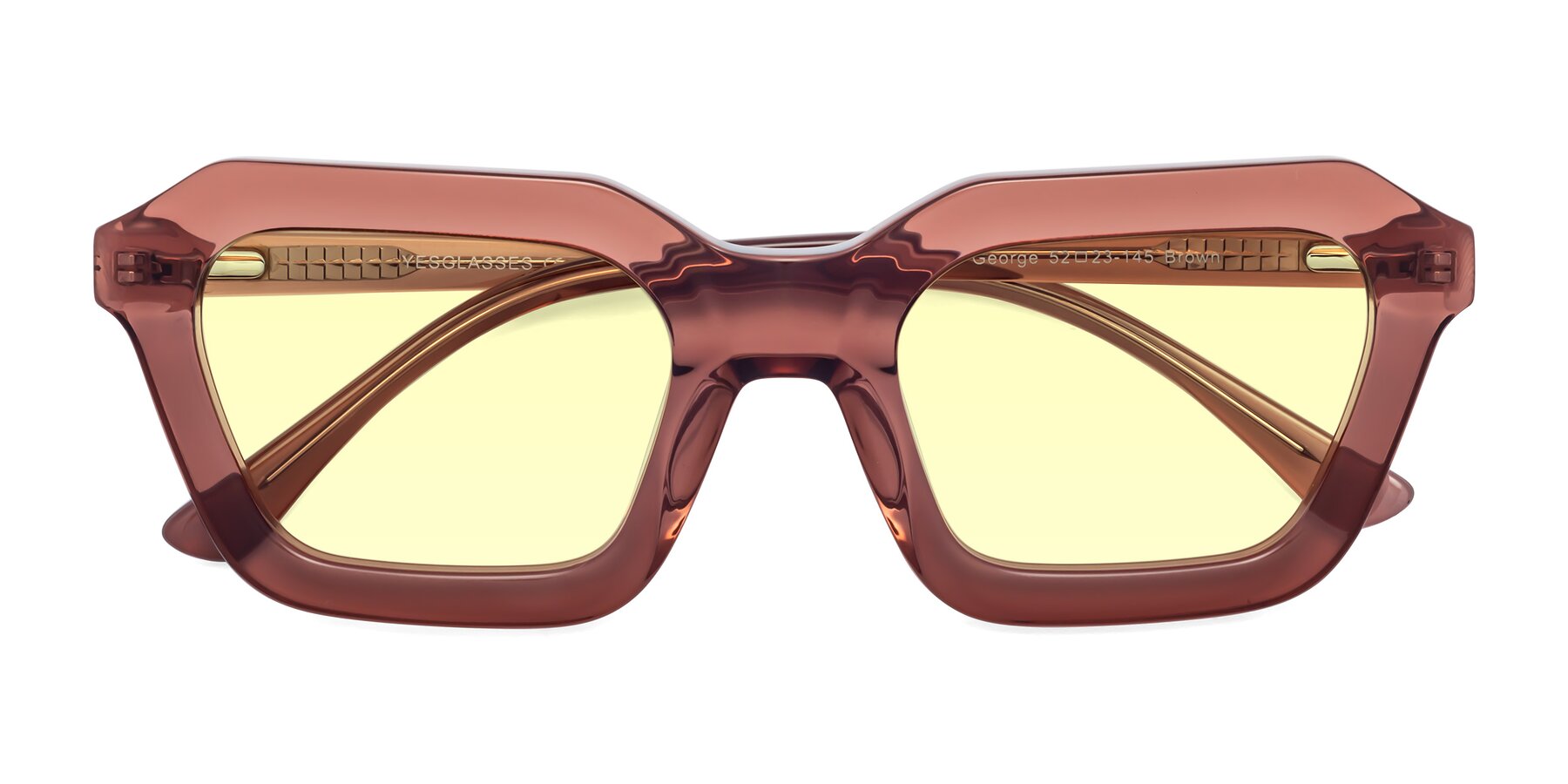 Folded Front of George in Brown with Light Yellow Tinted Lenses