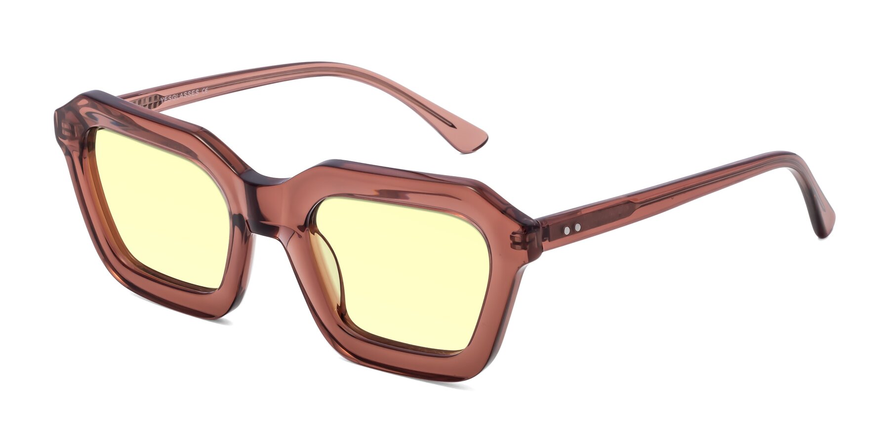Angle of George in Brown with Light Yellow Tinted Lenses