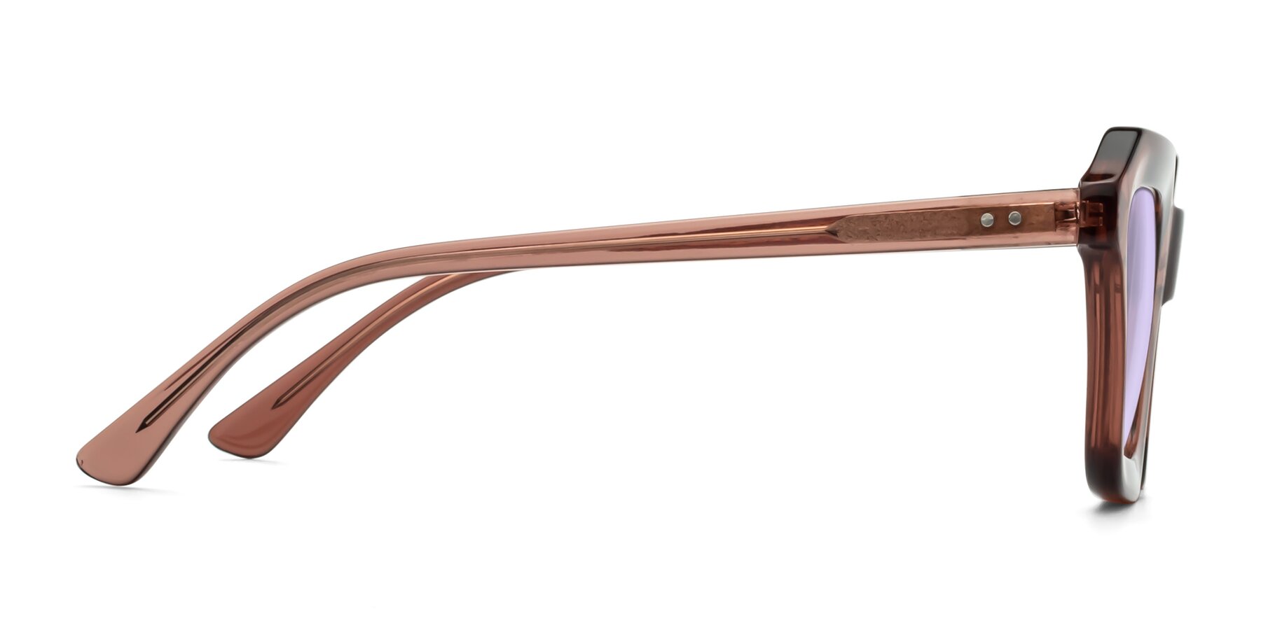Side of George in Brown with Light Purple Tinted Lenses