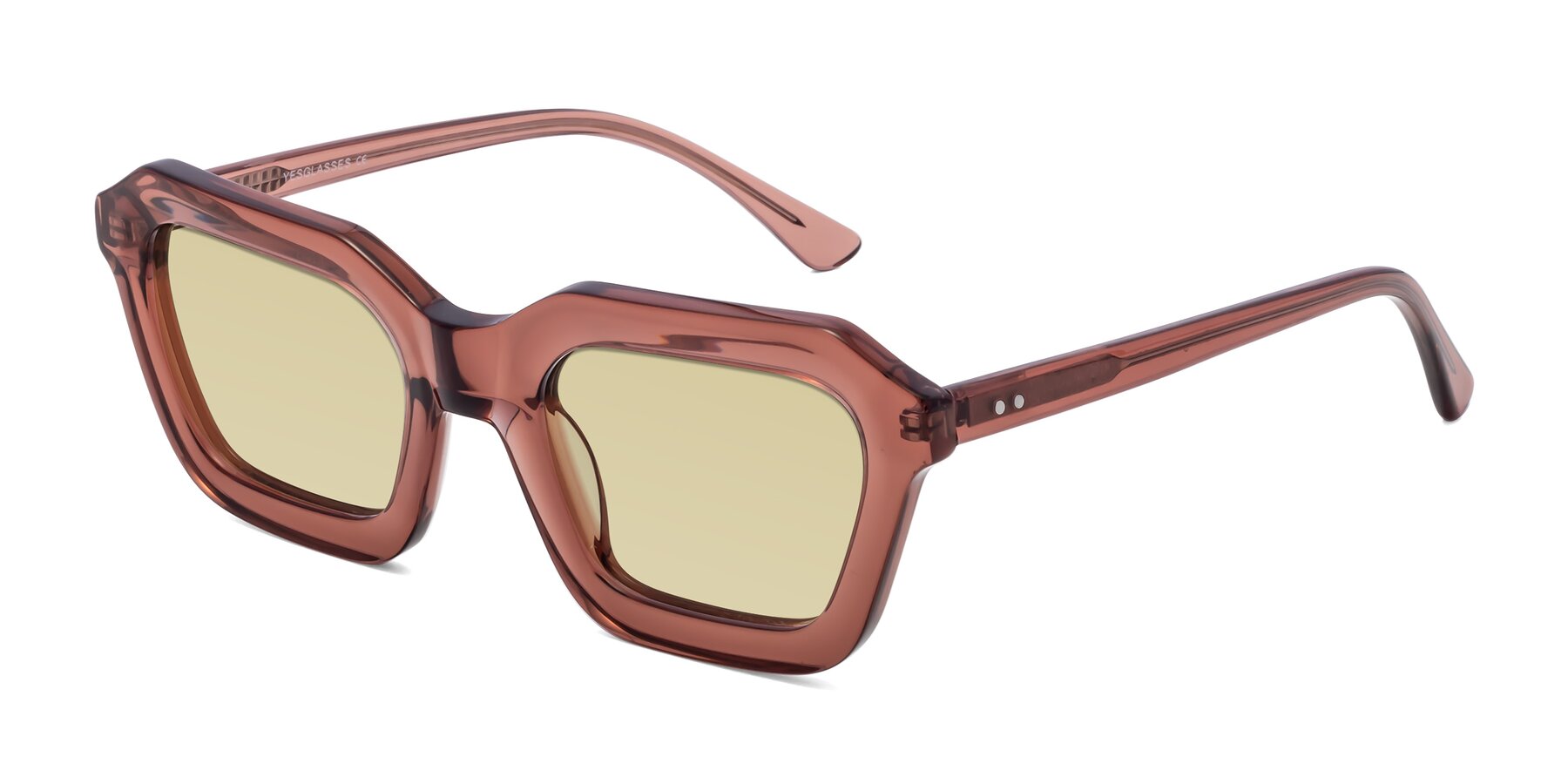 Angle of George in Brown with Light Champagne Tinted Lenses
