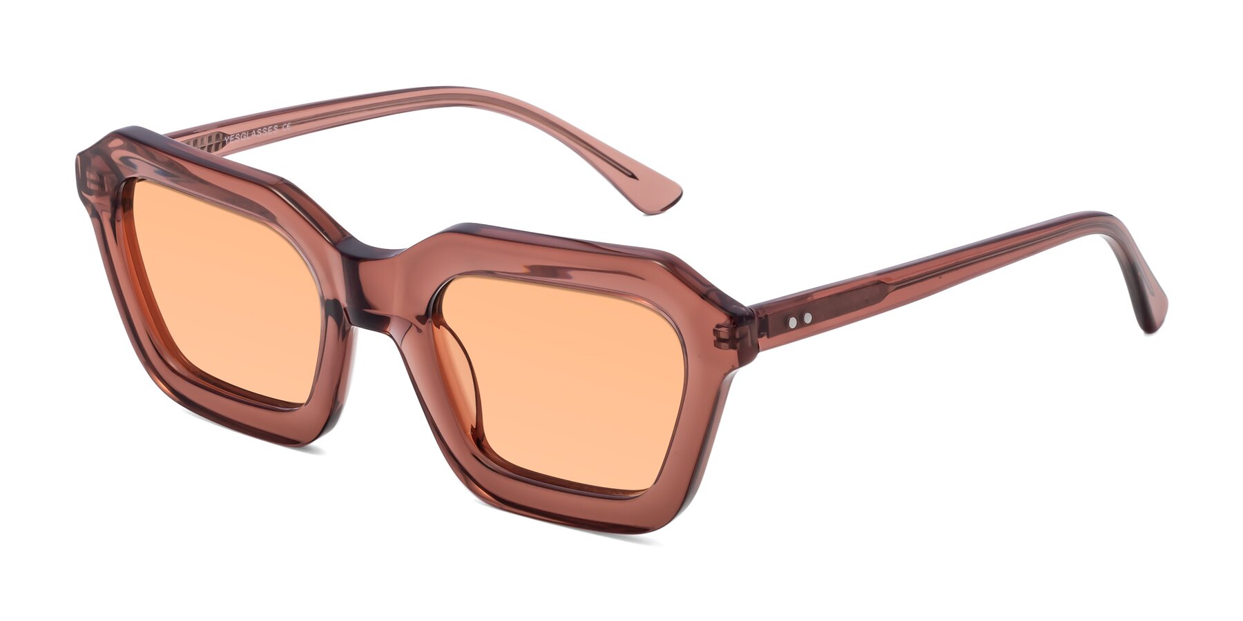 Angle of George in Brown with Light Orange Tinted Lenses