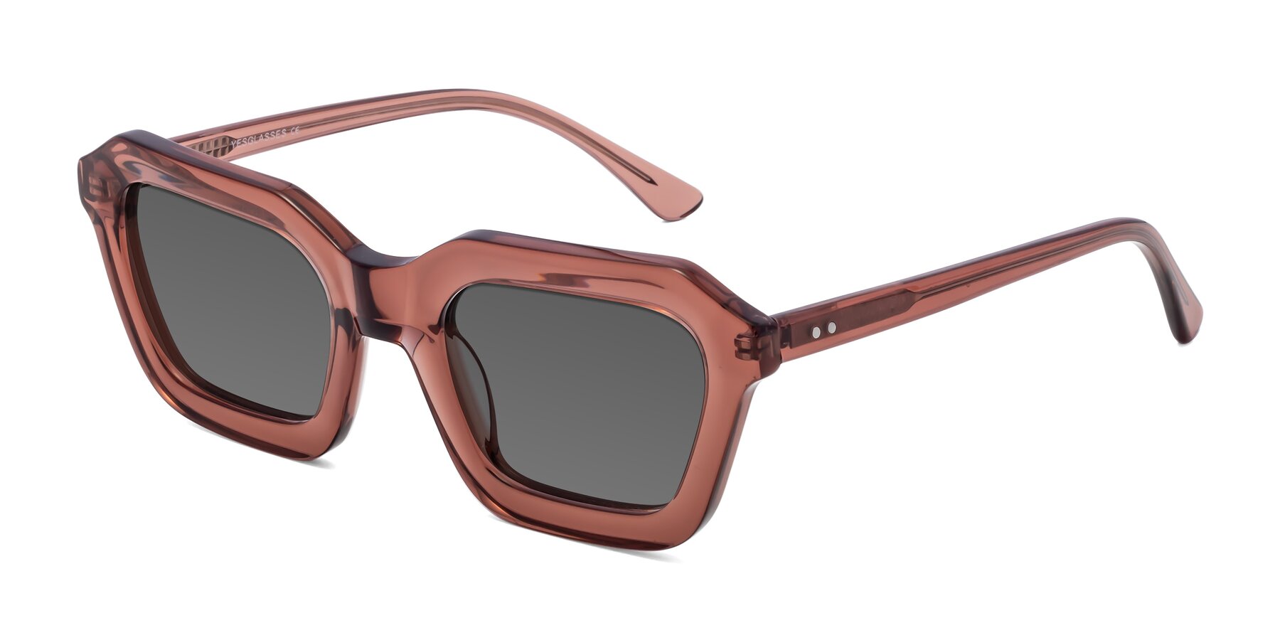 Angle of George in Brown with Medium Gray Tinted Lenses