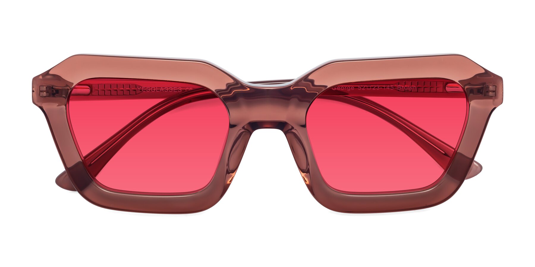 Folded Front of George in Brown with Red Tinted Lenses