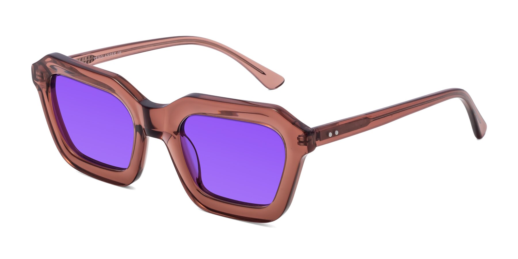 Angle of George in Brown with Purple Tinted Lenses