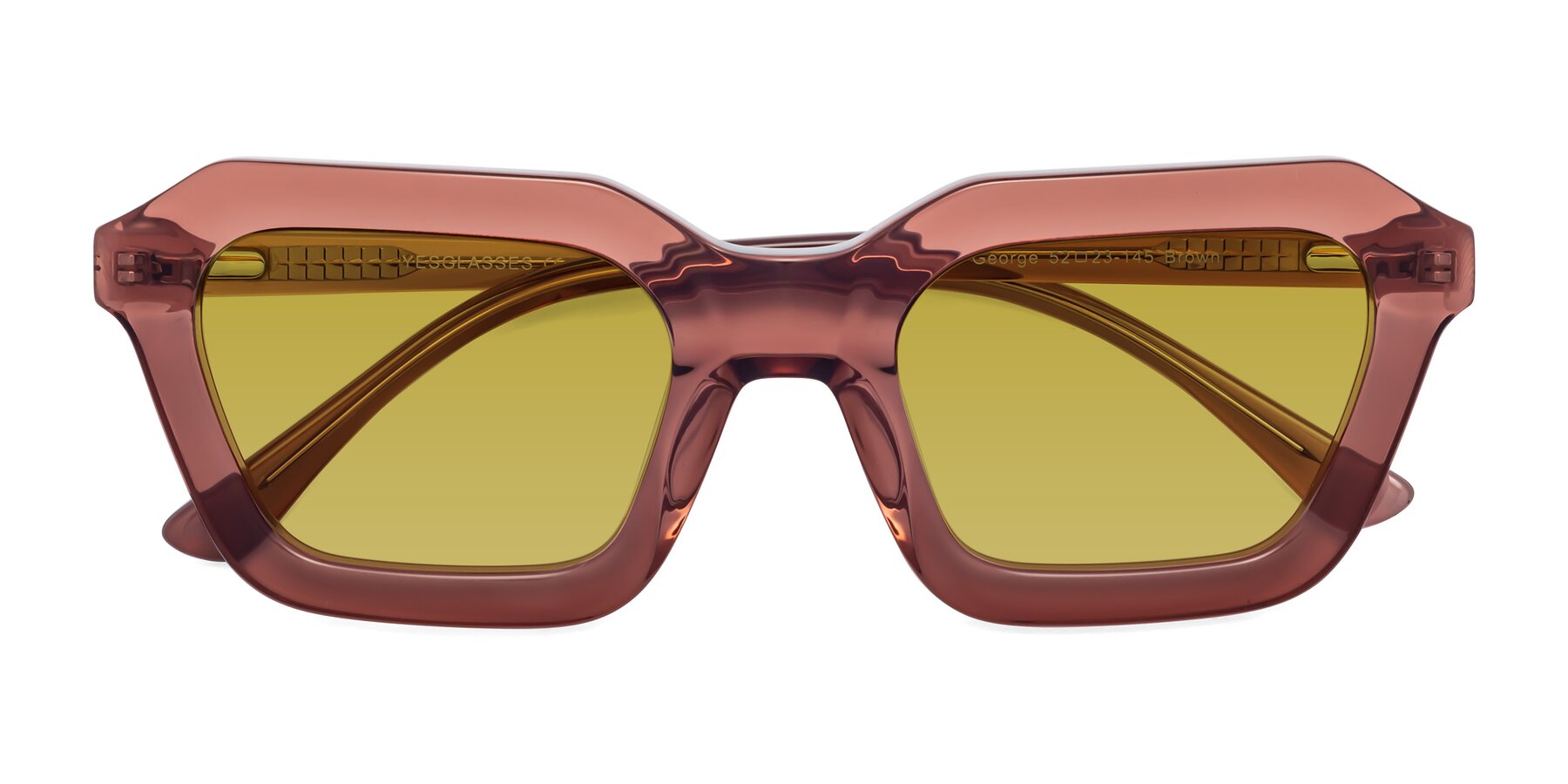 Folded Front of George in Brown with Champagne Tinted Lenses