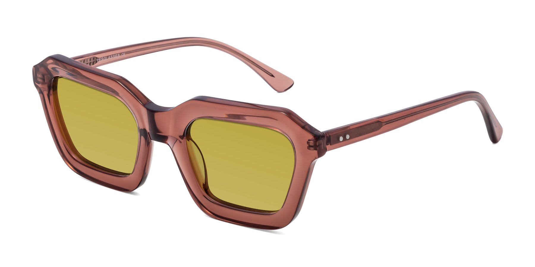 Angle of George in Brown with Champagne Tinted Lenses