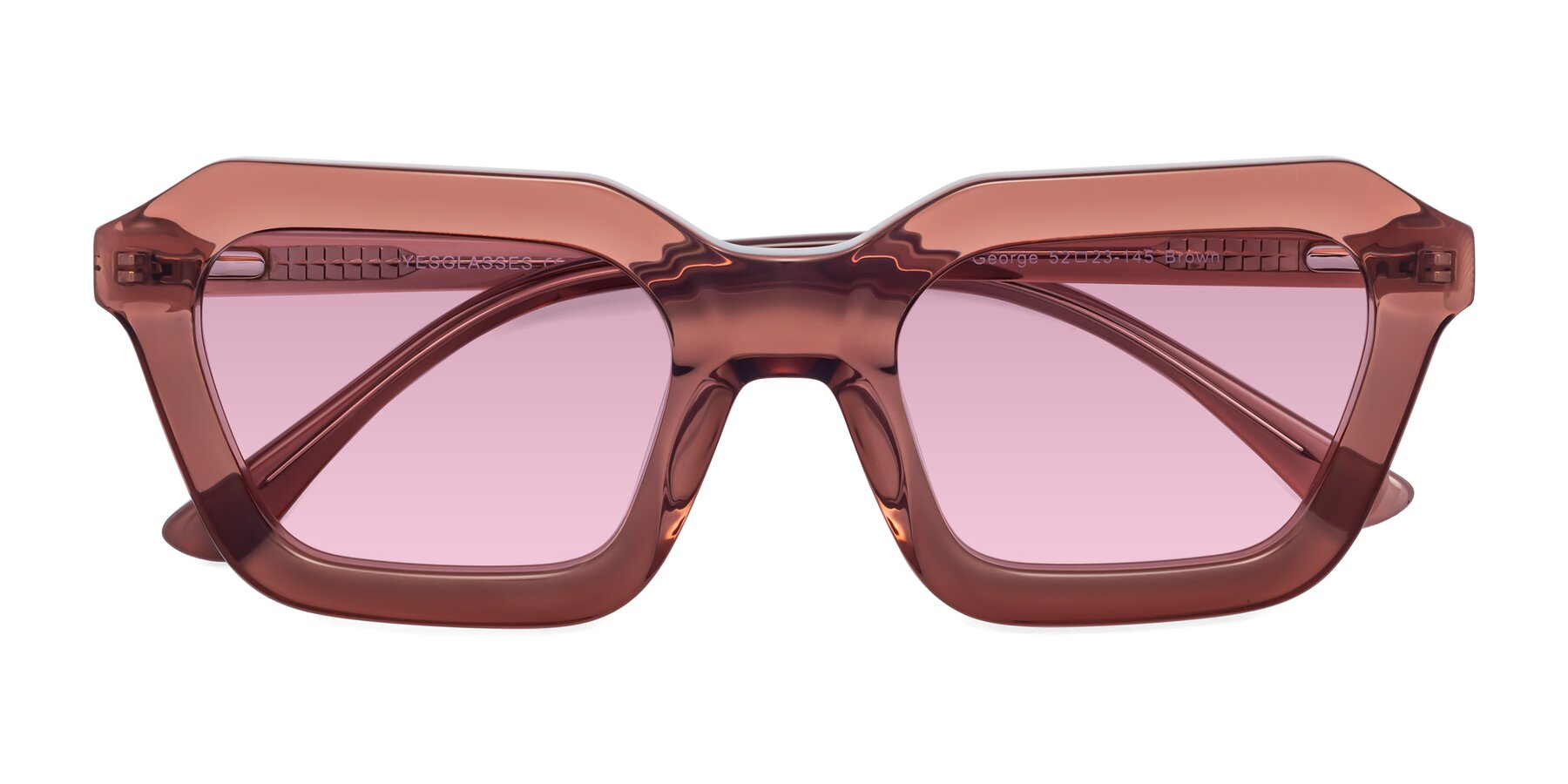 Folded Front of George in Brown with Light Wine Tinted Lenses