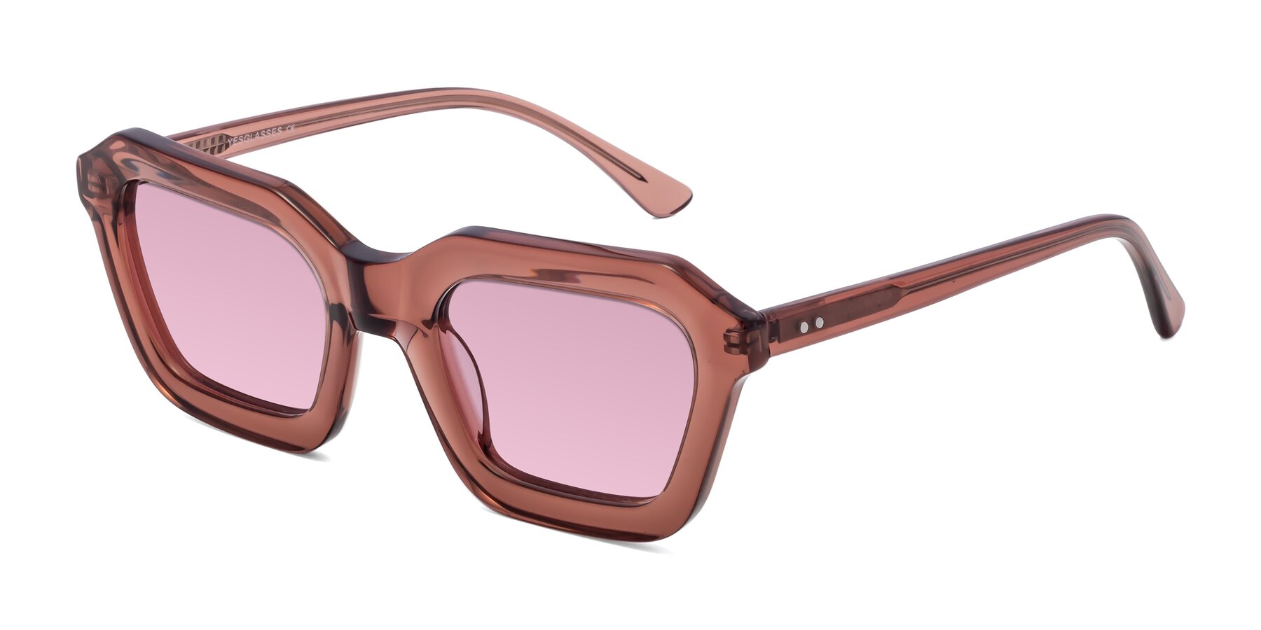 Angle of George in Brown with Light Wine Tinted Lenses