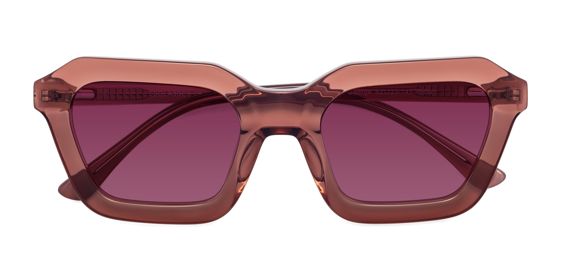 Folded Front of George in Brown with Wine Tinted Lenses