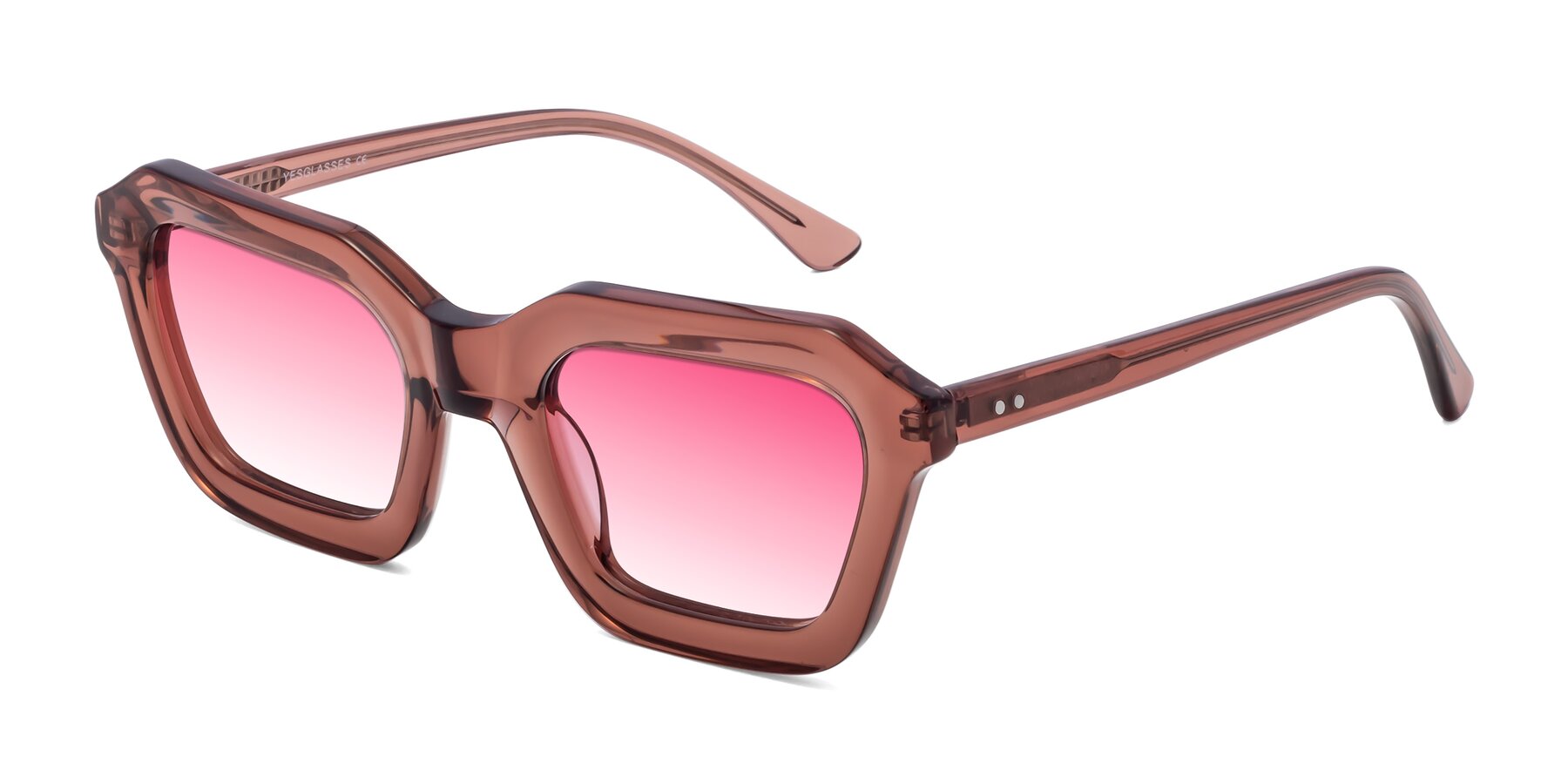 Angle of George in Brown with Pink Gradient Lenses