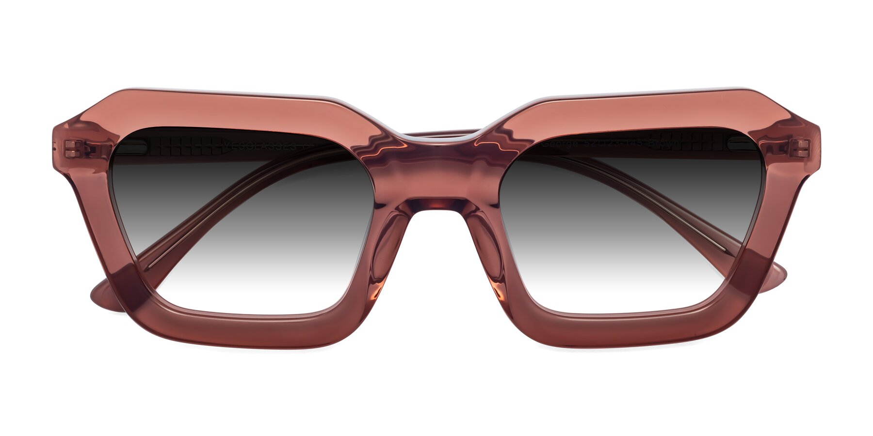 Folded Front of George in Brown with Gray Gradient Lenses
