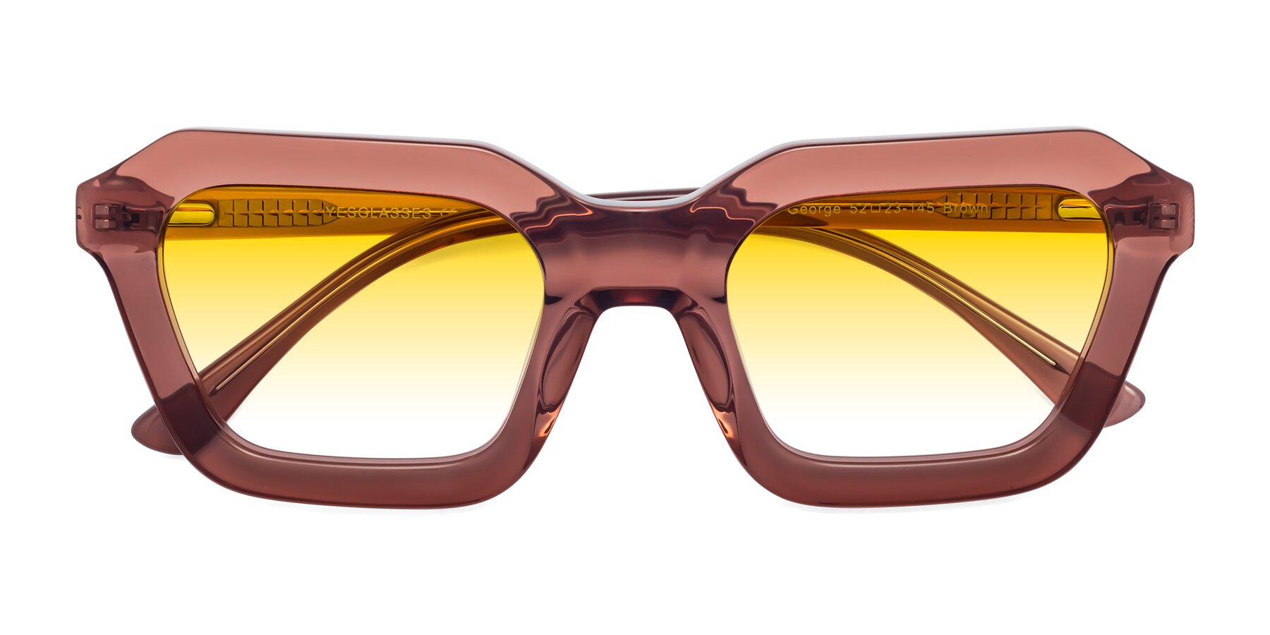 Folded Front of George in Brown with Yellow Gradient Lenses