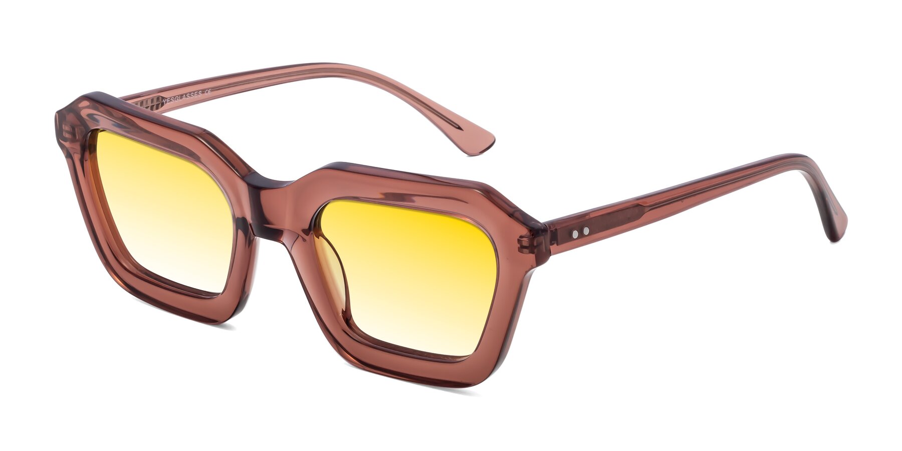 Angle of George in Brown with Yellow Gradient Lenses