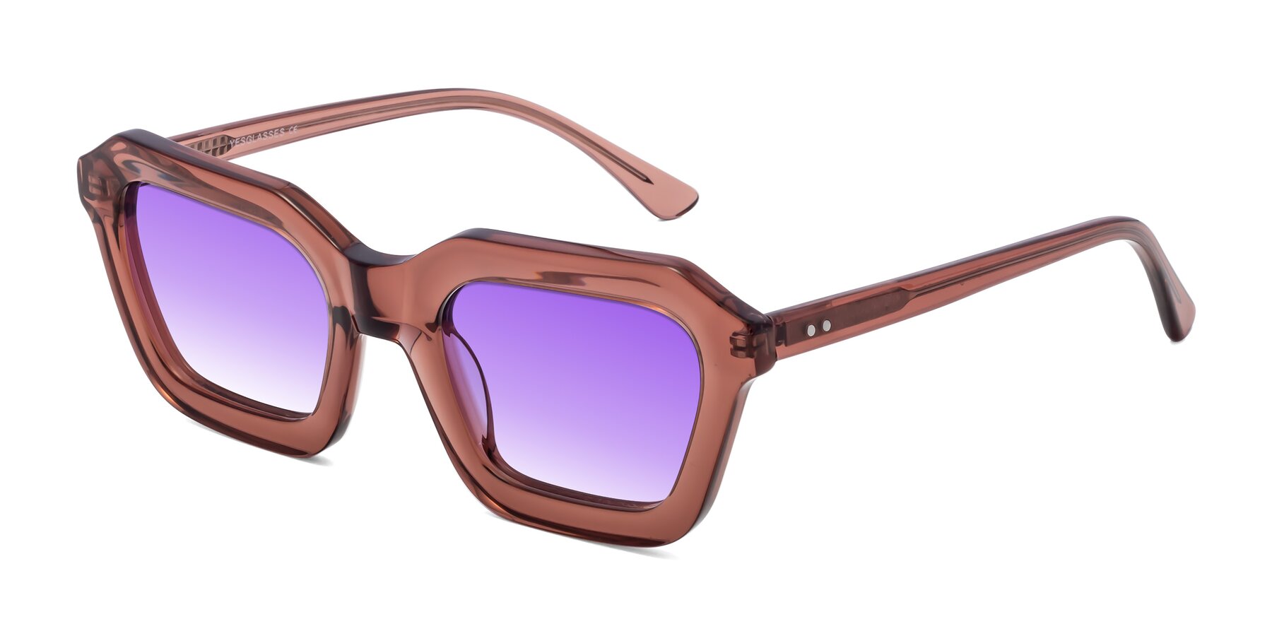 Angle of George in Brown with Purple Gradient Lenses