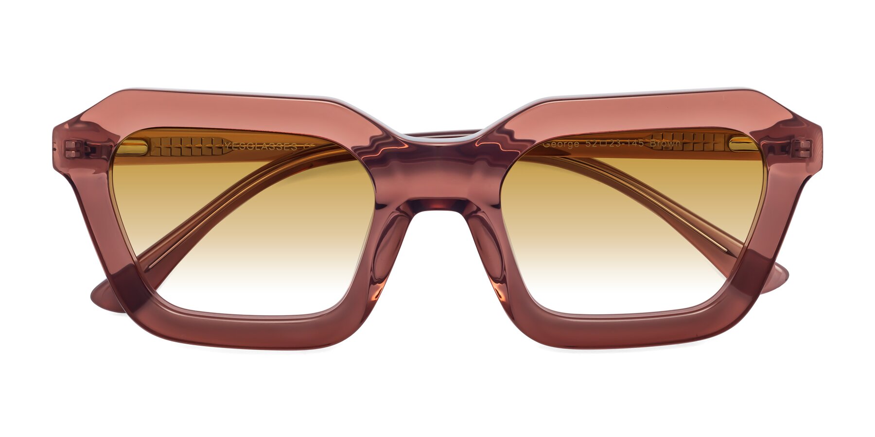Folded Front of George in Brown with Champagne Gradient Lenses