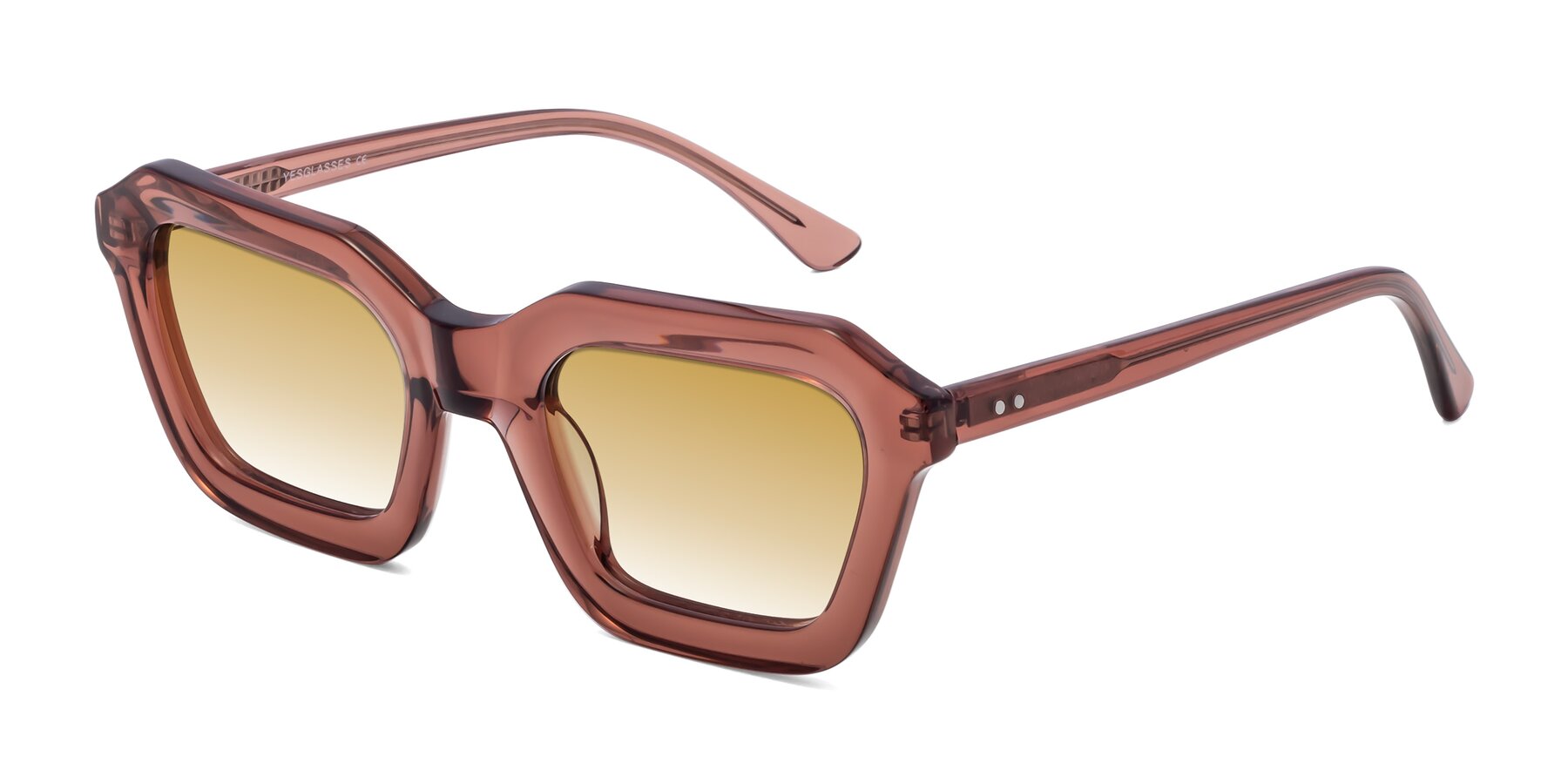 Angle of George in Brown with Champagne Gradient Lenses