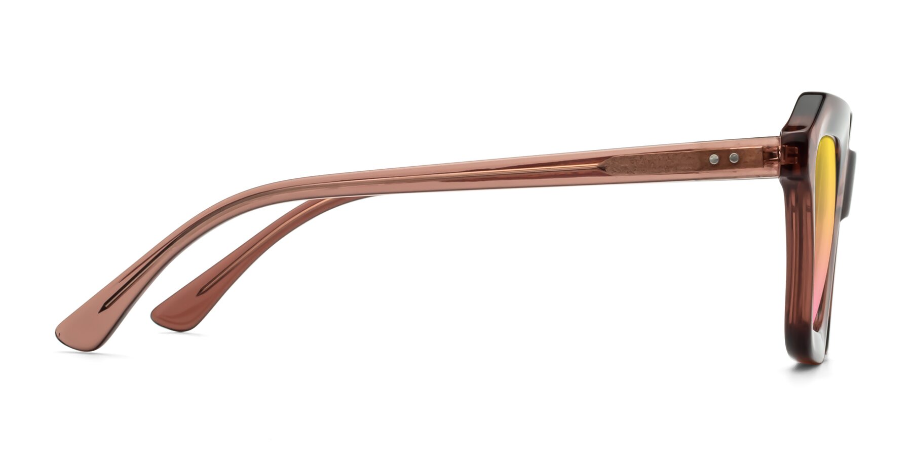 Side of George in Brown with Yellow / Pink Gradient Lenses