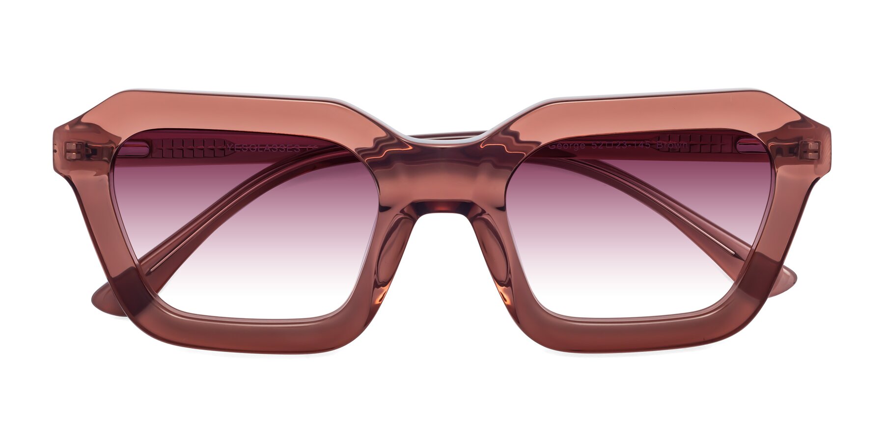 Folded Front of George in Brown with Wine Gradient Lenses