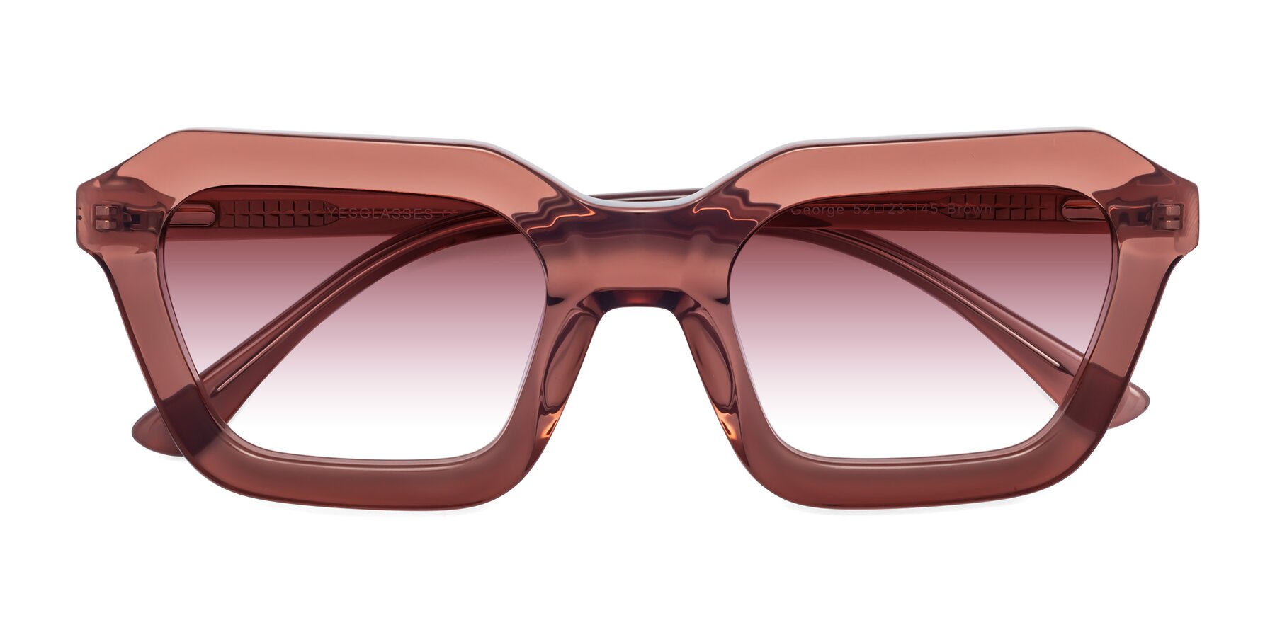 Folded Front of George in Brown with Garnet Gradient Lenses