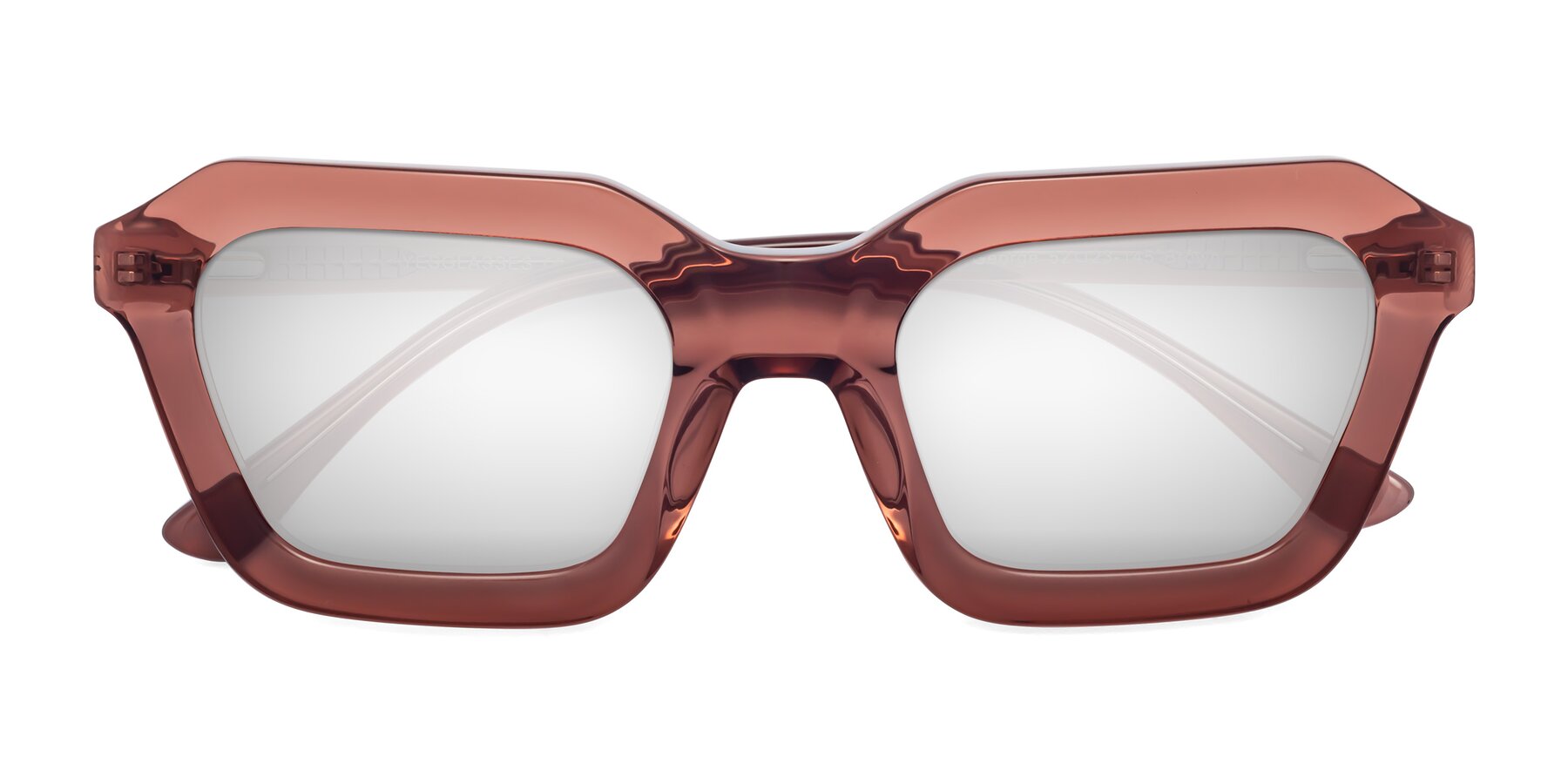 Folded Front of George in Brown with Silver Mirrored Lenses