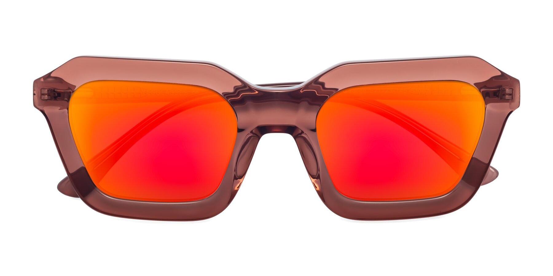 Folded Front of George in Brown with Red Gold Mirrored Lenses