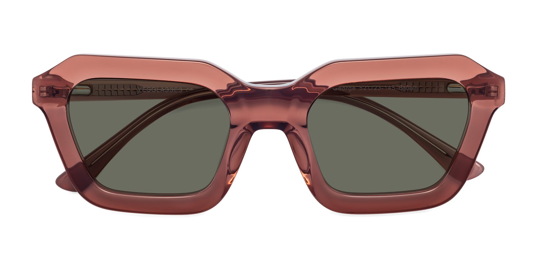 Folded Front of George in Brown with Gray Polarized Lenses