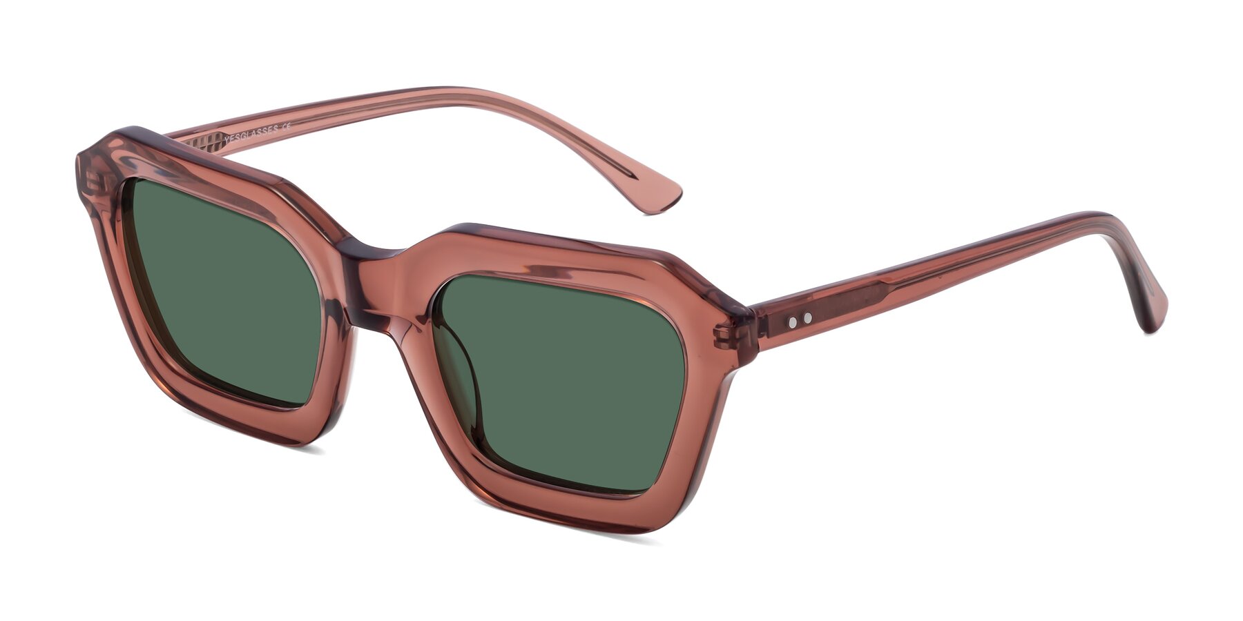 Angle of George in Brown with Green Polarized Lenses
