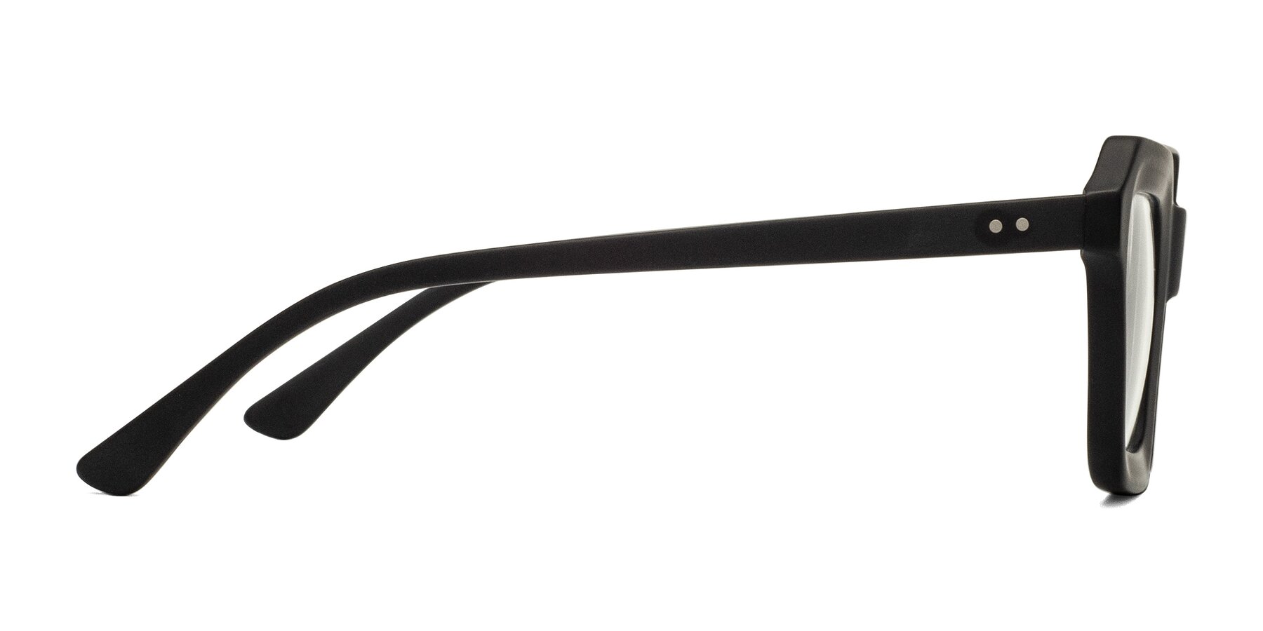 Side of George in Matte Black with Clear Reading Eyeglass Lenses