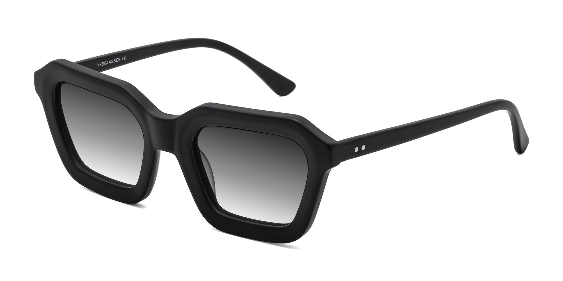 Angle of George in Matte Black with Gray Gradient Lenses