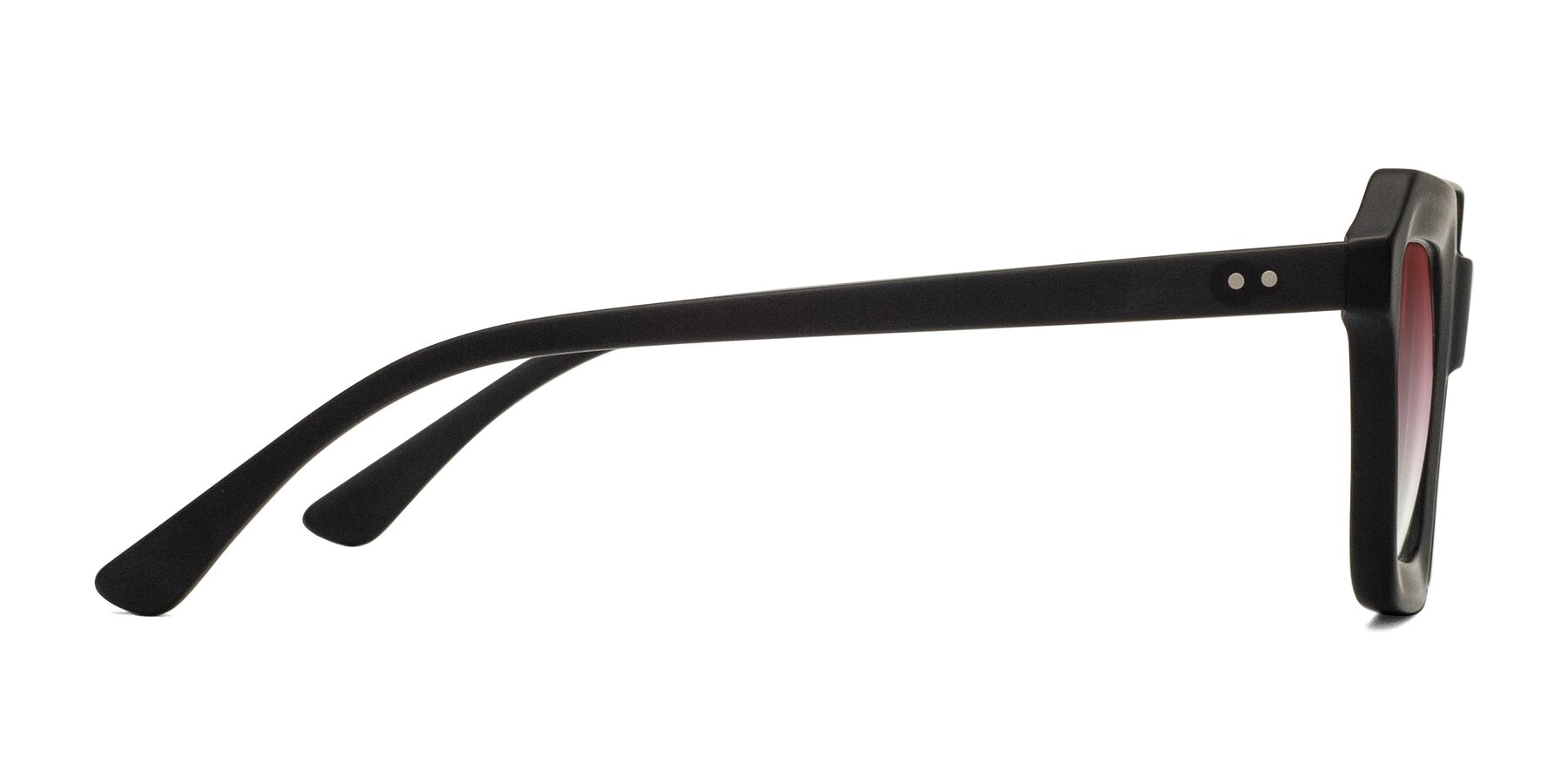 Side of George in Matte Black with Garnet Gradient Lenses