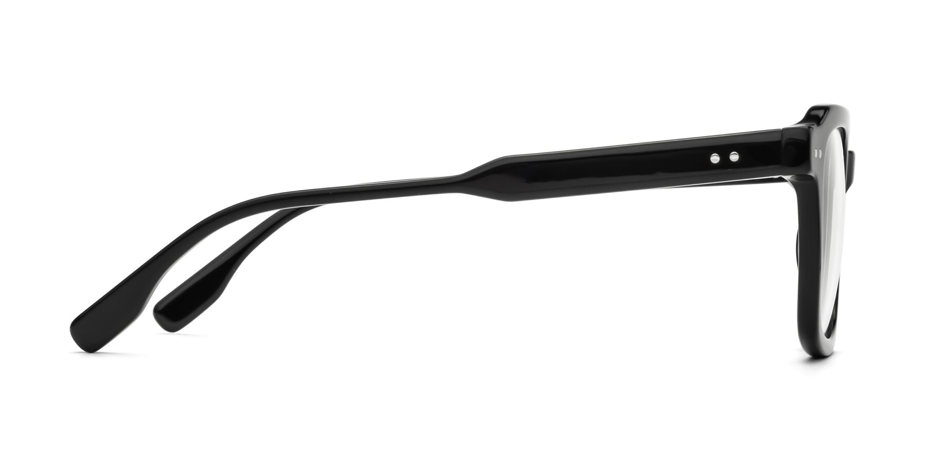 Side of St. Mark in Black with Clear Reading Eyeglass Lenses