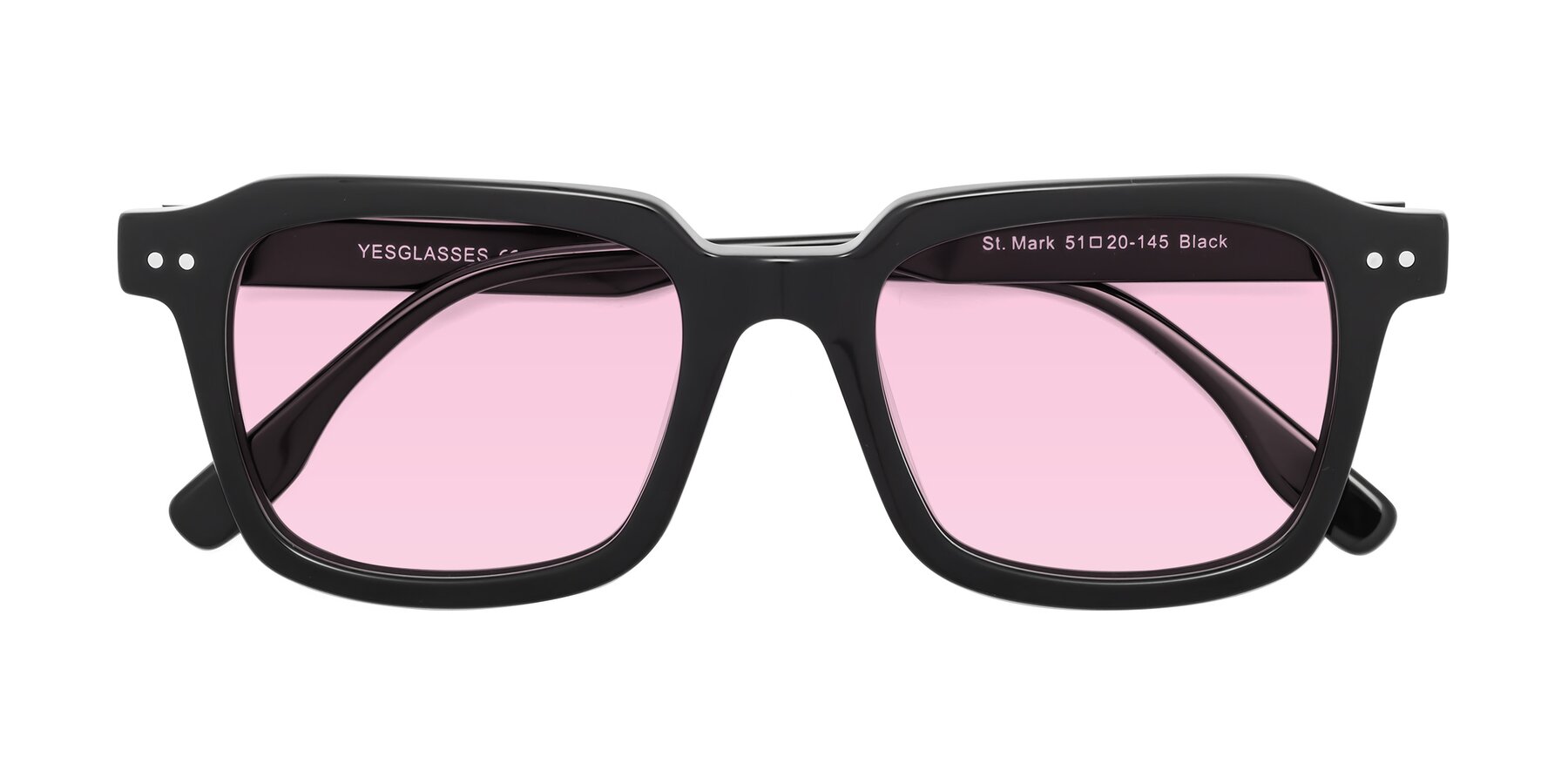Folded Front of St. Mark in Black with Light Pink Tinted Lenses