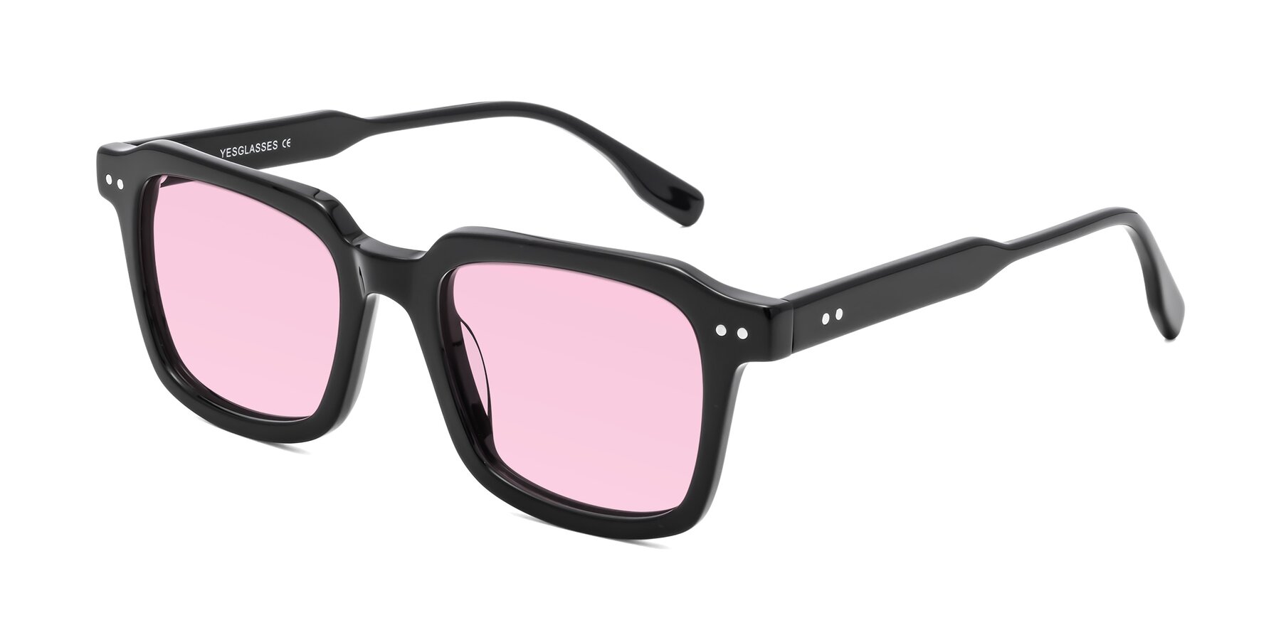Angle of St. Mark in Black with Light Pink Tinted Lenses