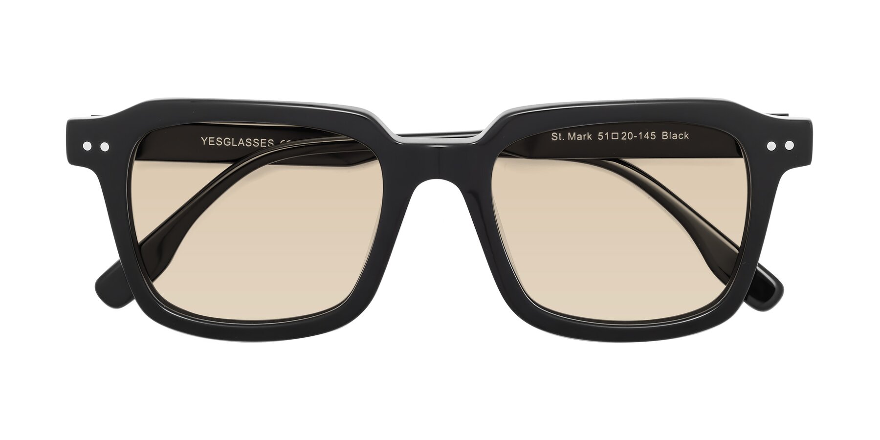 Folded Front of St. Mark in Black with Light Brown Tinted Lenses