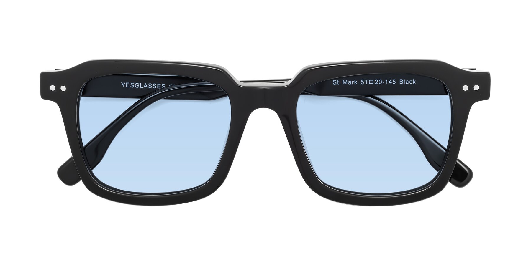 Folded Front of St. Mark in Black with Light Blue Tinted Lenses