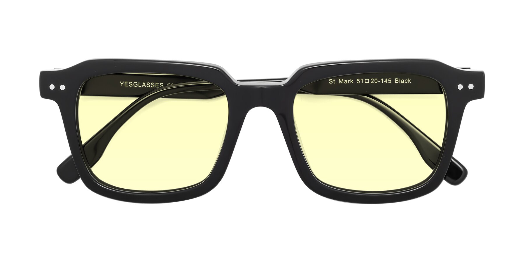 Folded Front of St. Mark in Black with Light Yellow Tinted Lenses