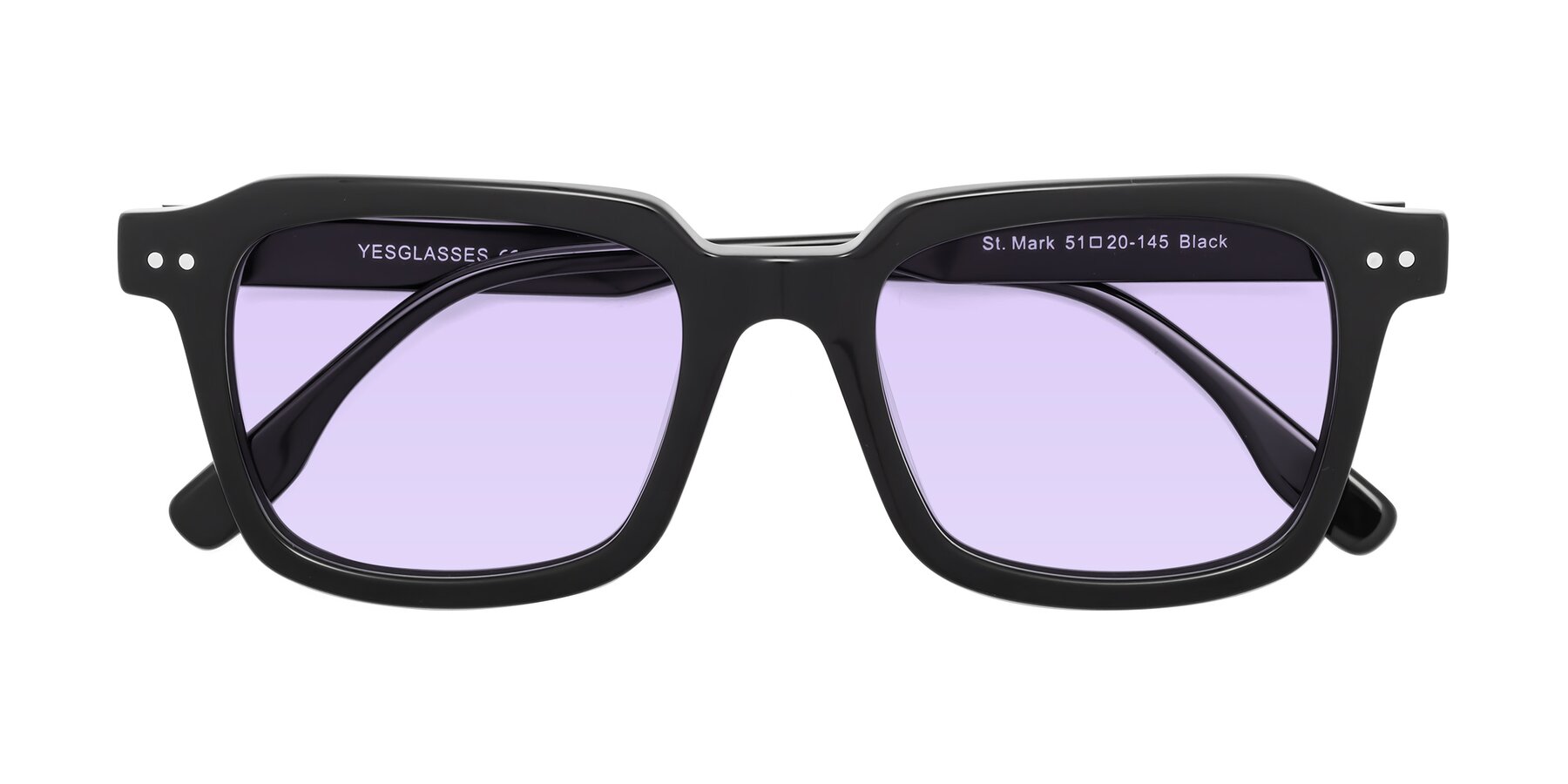 Folded Front of St. Mark in Black with Light Purple Tinted Lenses