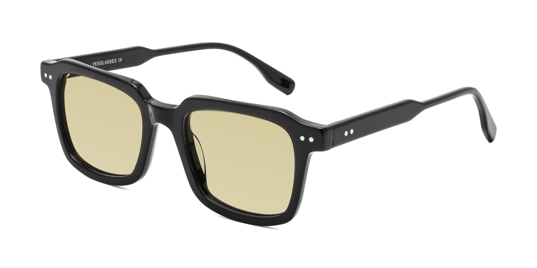 Angle of St. Mark in Black with Light Champagne Tinted Lenses