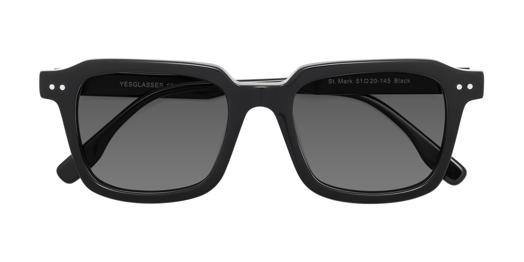 Folded Front of St. Mark in Black with Medium Gray Tinted Lenses