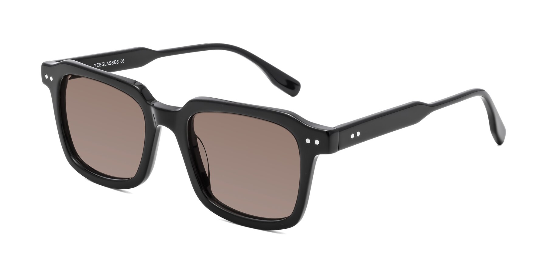 Angle of St. Mark in Black with Medium Brown Tinted Lenses